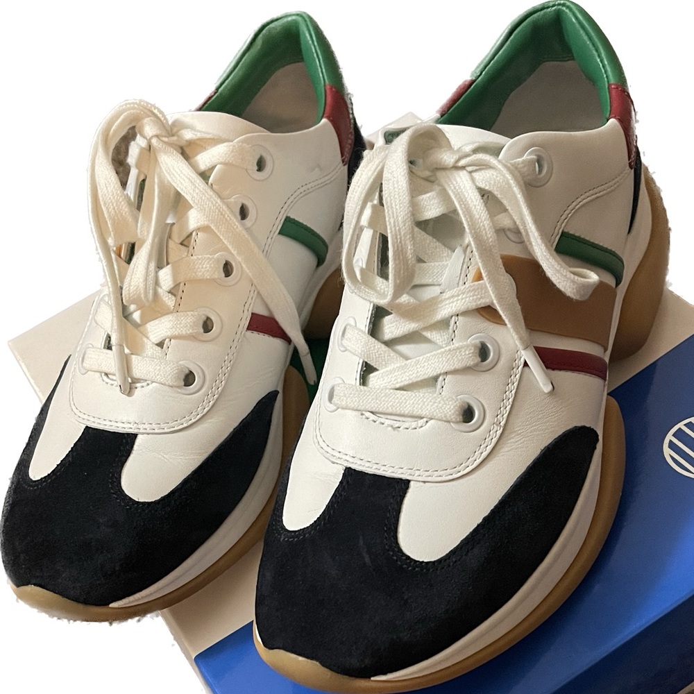 Tory Sport- Bubble stripe lace up sneakers